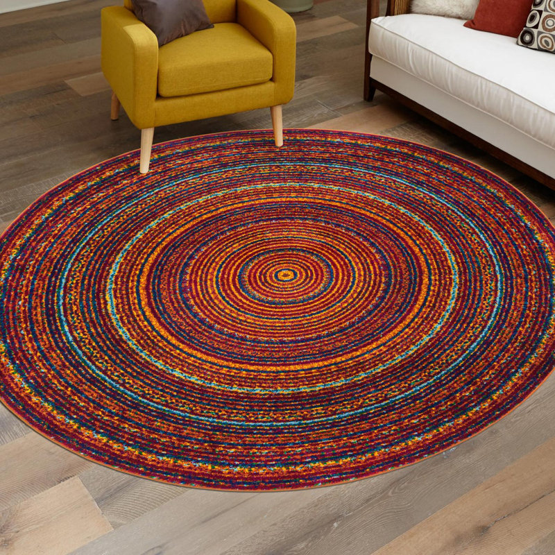 Weedman Rainbow Calypso Rug, Round 7'10"