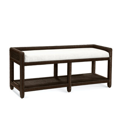 Glinda Wicker Shelves Storage Bench by Birch Lane