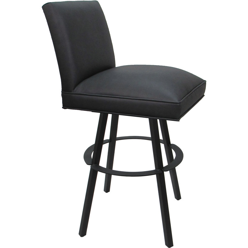Tabouret de bar pivotant en métal - hauteur de siège de 34 po, Gris, Gris foncé