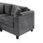Canapé modulaire surdimensionné en forme de U avec rangement, porte-gobelets et ports USB - Canapé de salon moderne en chenille, gris