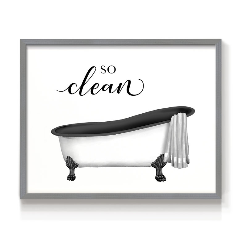 So Clean -Framed Print - Restickable, 8" H x 10" W, Grey