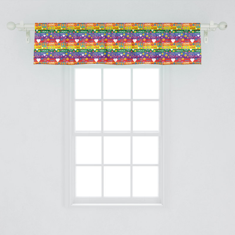 Multicolore cantonnière Ambesonne Hippie, L 42 po x L 12 po