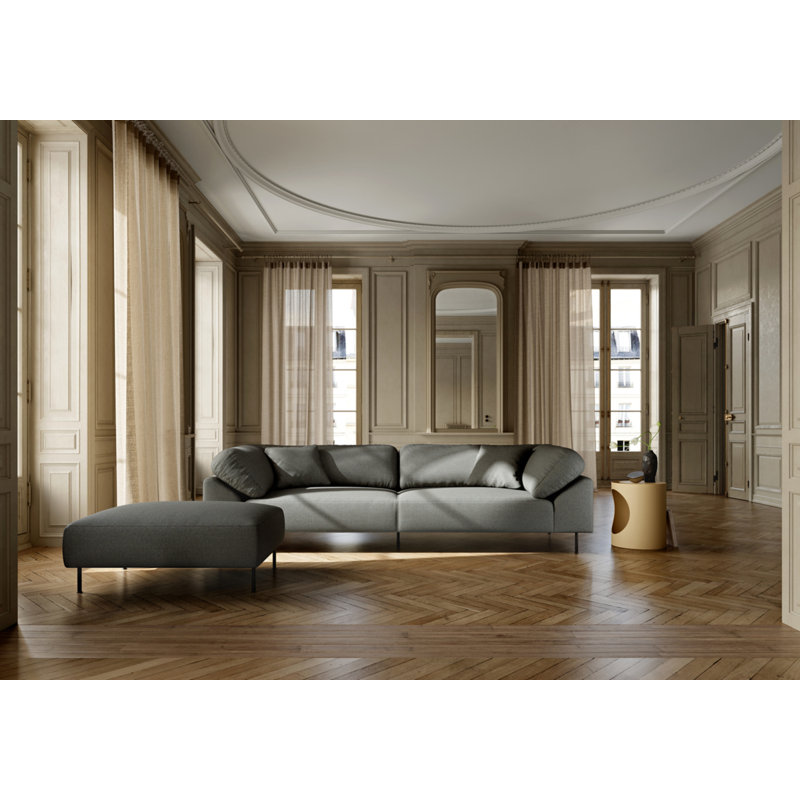 Collar 2-Seater, Gray, Cotton Blend