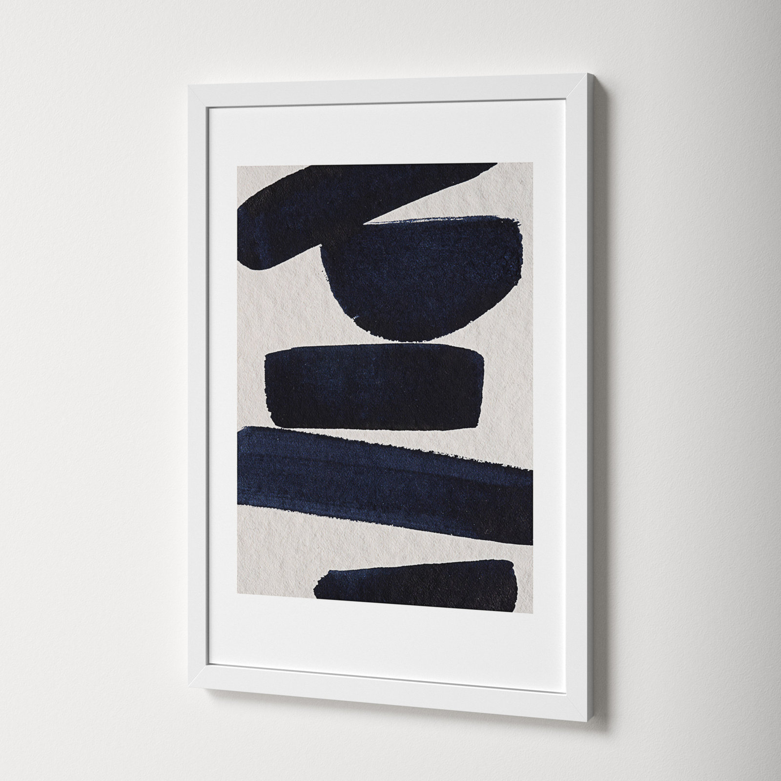Japandi 5 by Simon West, 21.15" H x 14.4" W x 0.88" D, White