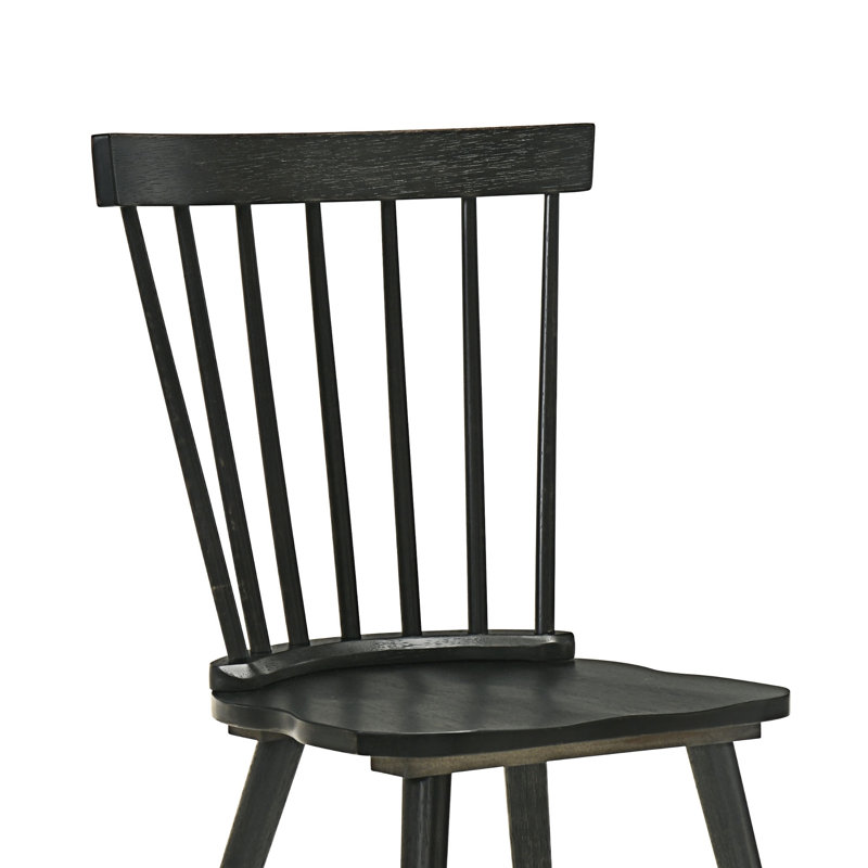 Ensemble de 2 chaises en bois massif, Noir