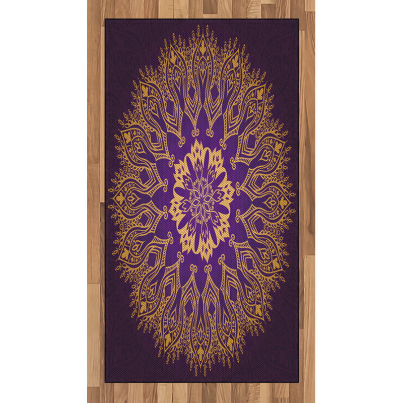 Mandala High Density Long Fiber Poly Threads Decorative Area Rug Carpet, Rectangle 2'7" x 5'