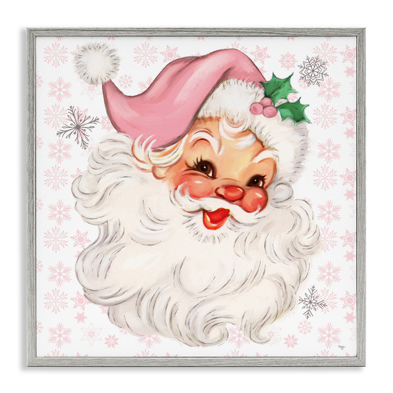 Estampe numérique Pastel Jolly Santa encadrée, design par Mollie B., Estampe numérique Farmhouse, H 12 po x l 12 po