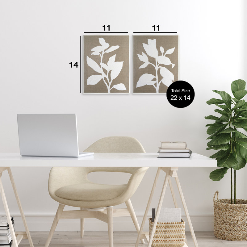 Ensemble de 2 plaques murales Frosted Linen Botanicals, design par Vanna Lam