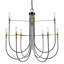 Lustre - 9 lumières - Noir avec accents en laiton-1034249597