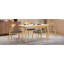 Ensemble de table de salle à manger 5 pièces, 1 table, 4 chaises, structure, dossier ergonomique, chaises rembourrées, noyer et gris anthracite-1604276805-1604276806-1604276801