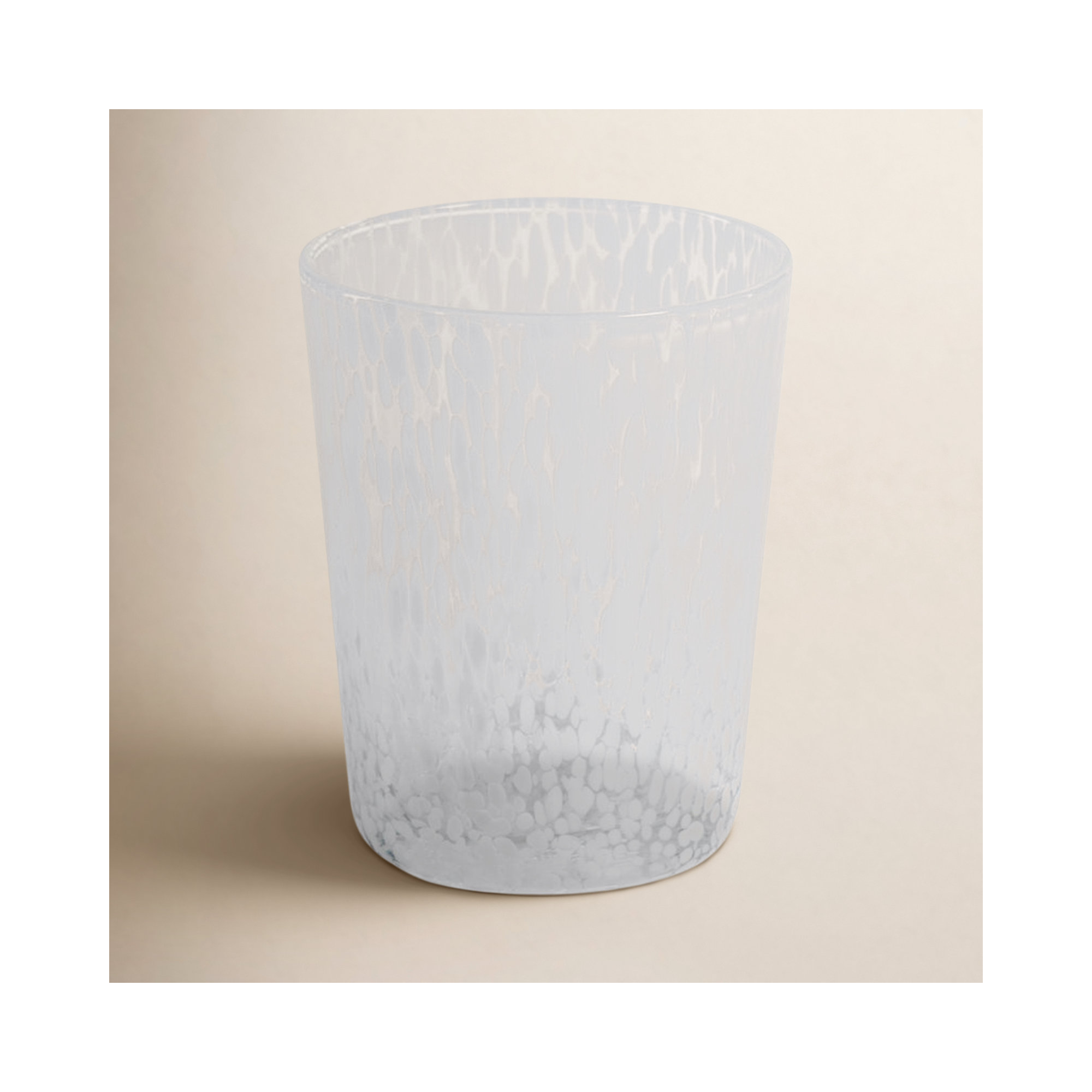 Buck Speckled Glass Tumblers, Set of 6, White