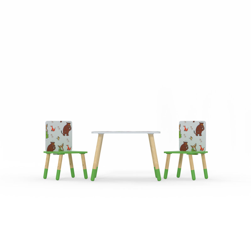 Kids 3 Piece Square Play Or Activity Table and Chair Set