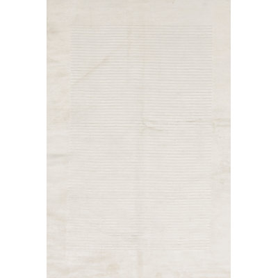 Hand-Knotted High-Quality Ivory Area Rug