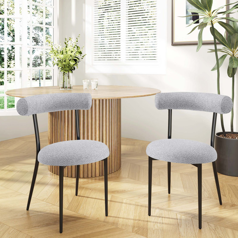 Chaises de salle à manger modernes et minimalistes, confortables et élégantes pour divers décors, ensemble de 2, Gris