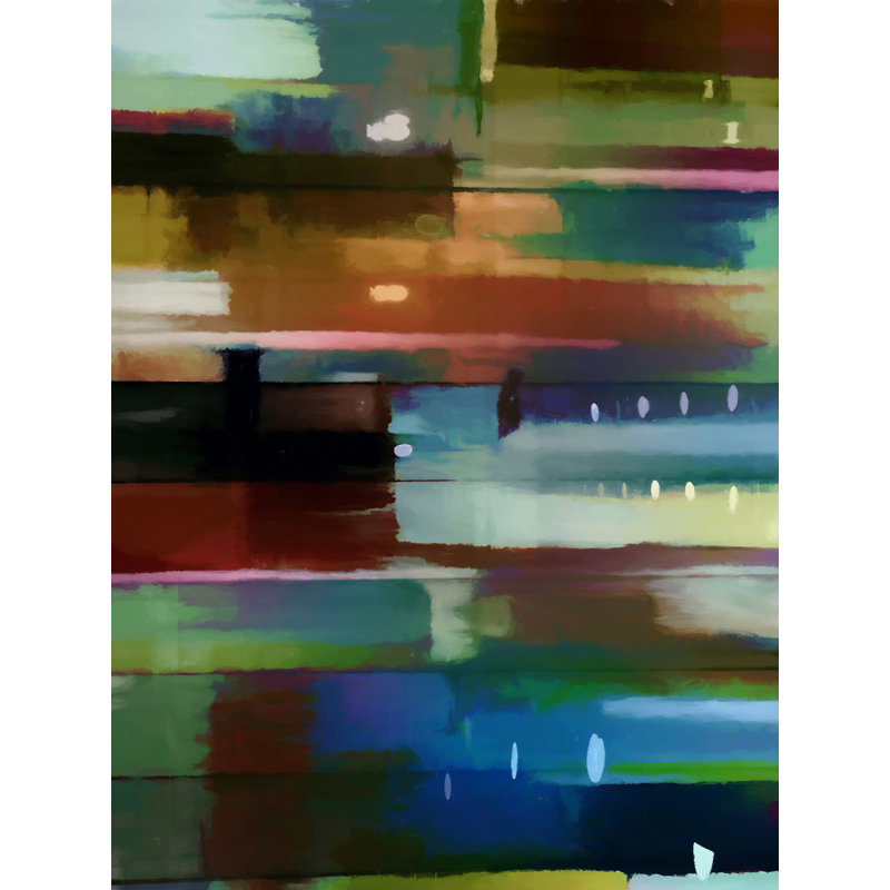 «Abstract Composition 275» par Angel Estevez - peinture encadrée, H 33 po x l 25 po, Toile avec cadre noir