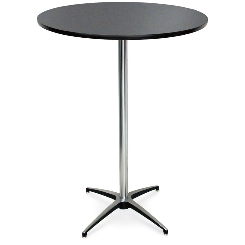 24" Top, Graphite Nebula Laminate, 42" Tall Pedestal Table