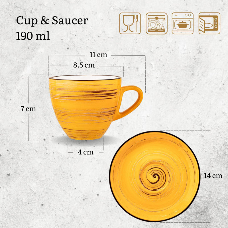 Wilmax Colourboom 14cm Saucer, Yellow
