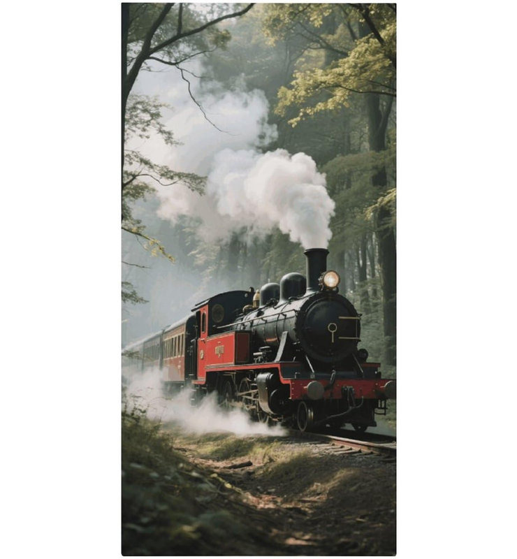 Serviette de plage à séchage rapide en microfibre train à vapeur, 36 x 72 po