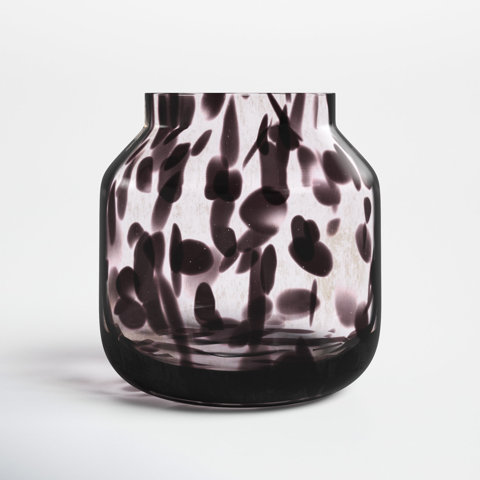 Goldia Glass Table Vase, Purple, 10.45" H x 10.25" W x 10.25" D