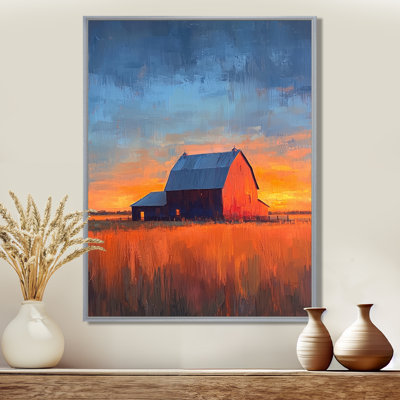 Barnyard en hiver paysage de campagne I - décoration murale grange