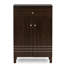 Armoire à chaussures 2 portes avec 1 tiroir et 3 tablettes Jyaire, brun foncé, H 35,1 po x l 23,4 po x P 12,87 po 