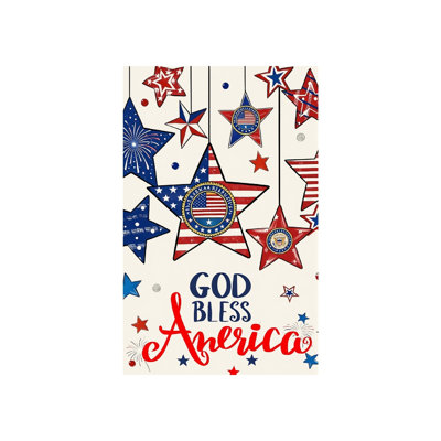 «God Bless America», étoile suspendue 12 po x 18 po, drapeau de jardin à double face, Jour de l'Indépendance