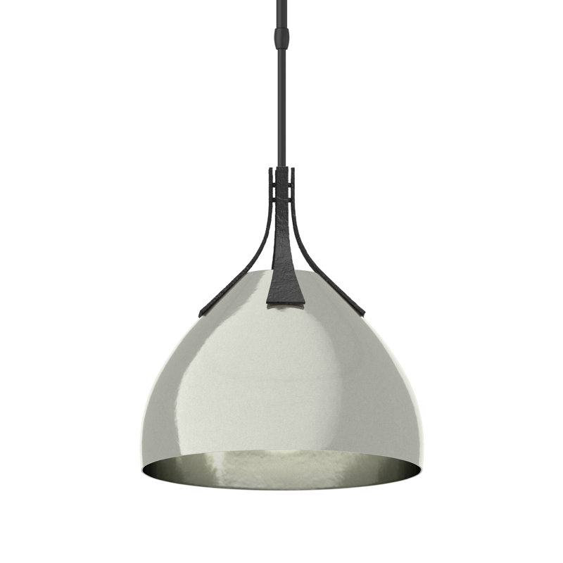 Summit 1 - Light Single Dome Pendant, Sterling, Black