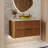36'' Modern Luxury Sintered Stone Bathroom Vanity, Wall Mounted Vainty with Two Drawers and Gold Handle, Golden Basin