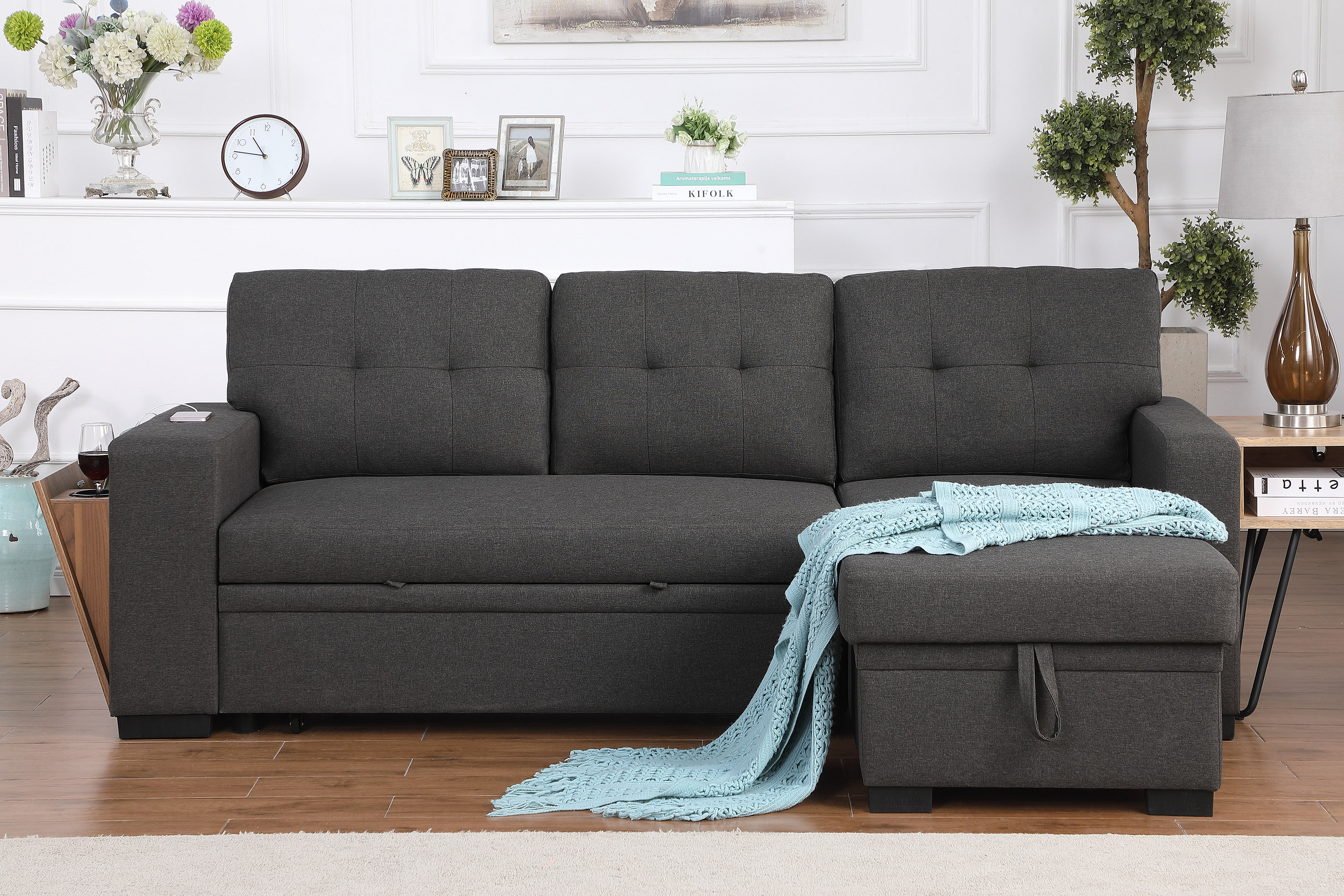 Latitude Run® L - Shaped Convertible Sofa Bed | Wayfair