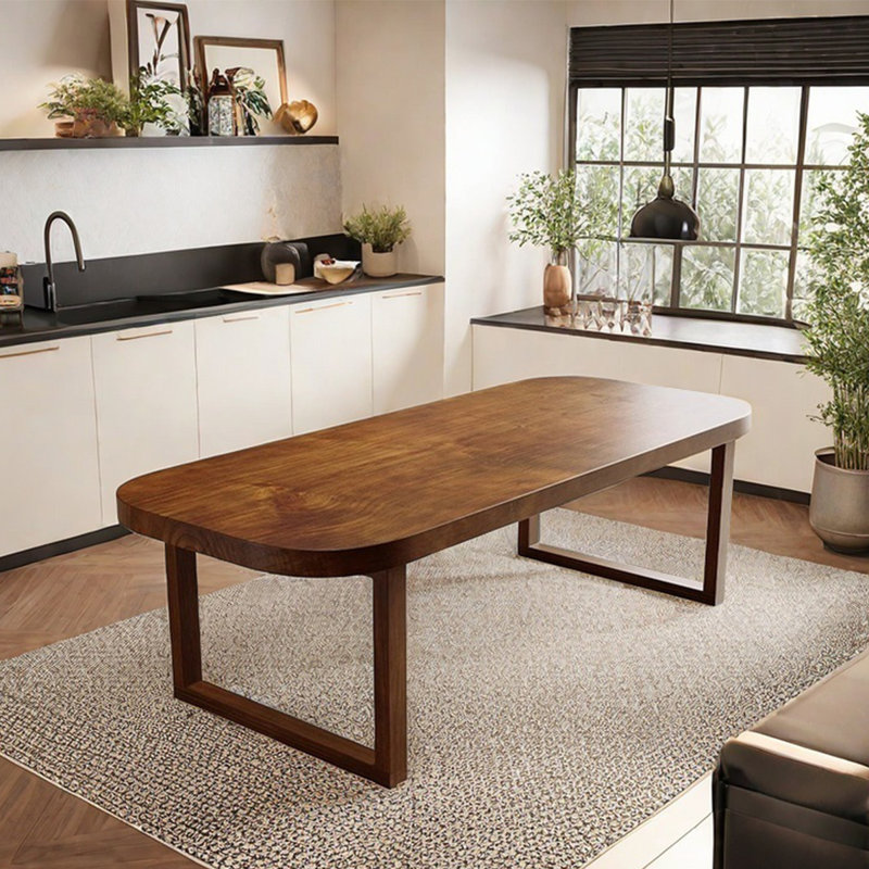 Table de salle à manger rectangulaire en bois massif, H 29,53 po x L 62,99 po x l 27,56 po