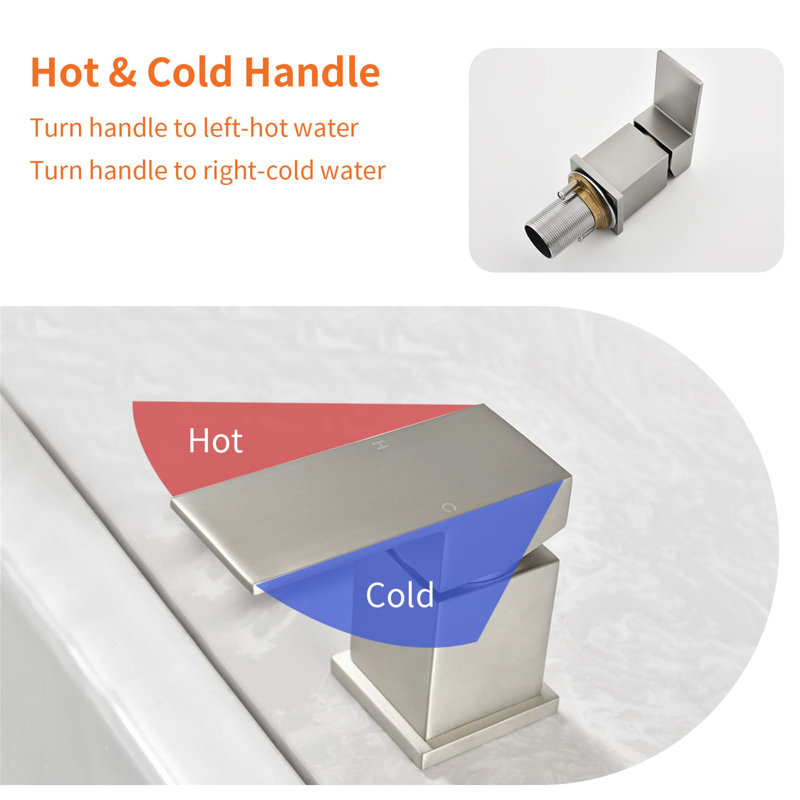 4 Hole Deck Mount Tub Faucet With Hand Shower Waterfall Bathtub Faucet Brass Single Handle Tub Fillers With Valve