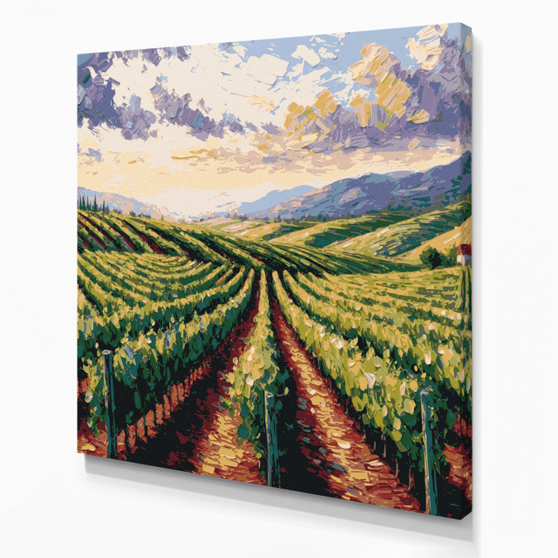 Cities Napa Valley CA Beige Canvas Wall Art, 12" H x 12" W