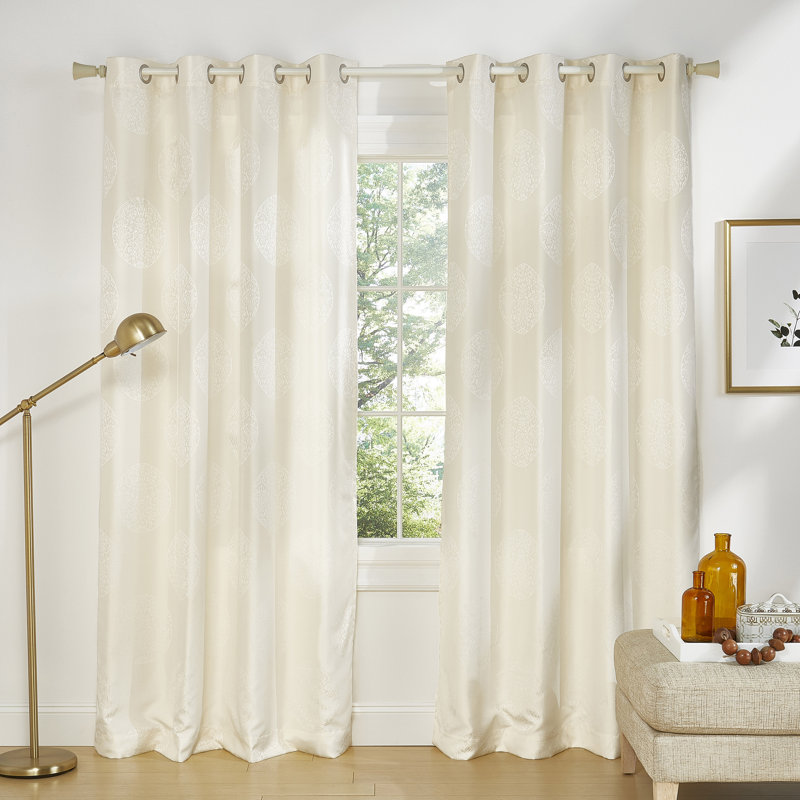 Paire de rideaux en lin à jacquard avec œillets 54 "x 84" Exclusive Home Akola, L 54 po x L 84 po