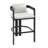 Pula Outdoor Patio Aluminum Counter Stool, Bar Chair, Black Frame With Grey Cushion, Set Of 2-175911180