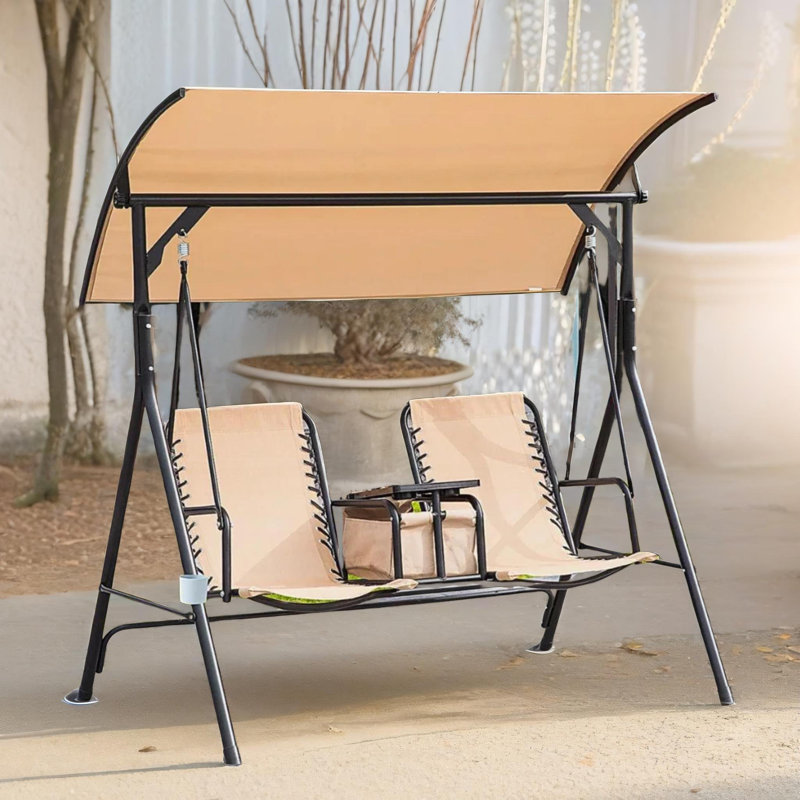 2 Person Porch Swing With Pivot Table 