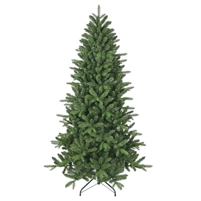 6ft Artificial Christmas Tree, 1168 Branch Tips, Full Lush Hinged Pine with PE+PVC Mixed Needles, Easy Assembly Holiday Tree with Sturdy Metal Stand for Indoor Christmas Decoration