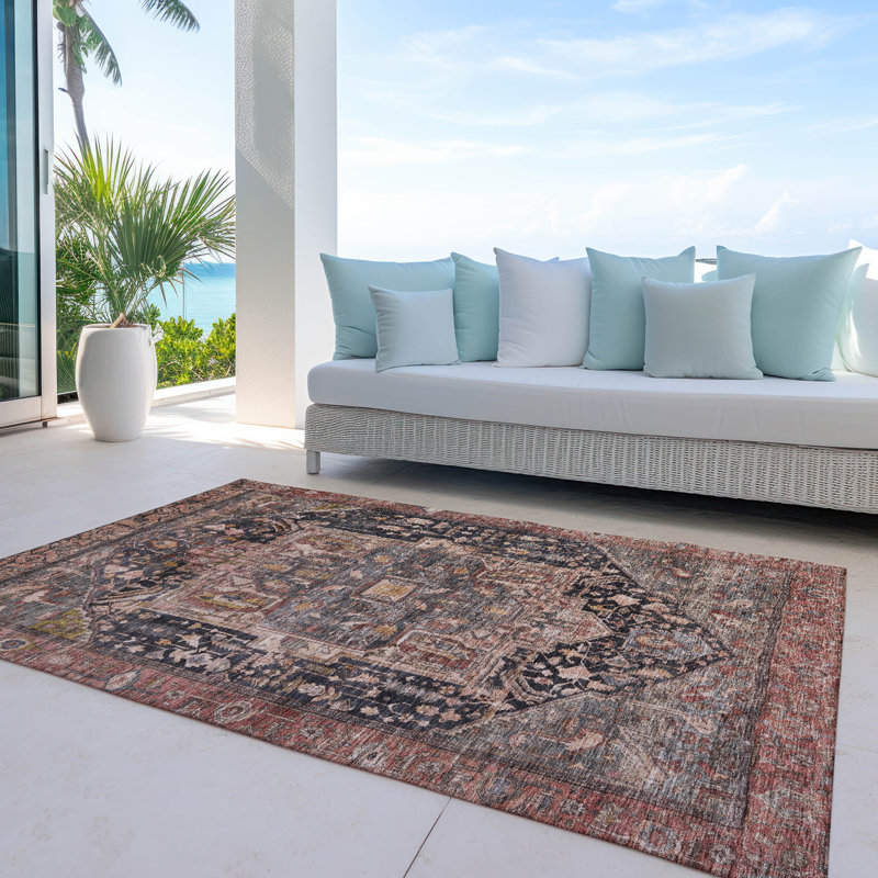 Tapis intérieur / extérieur gris Clarina, 5' x 7'6"