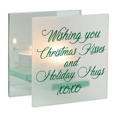 4'' H Glass Tabletop Tealight Holder with Candle Included