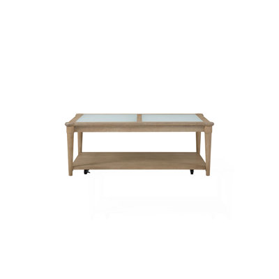 Frosted Glass Top Cocktail Table With Casters