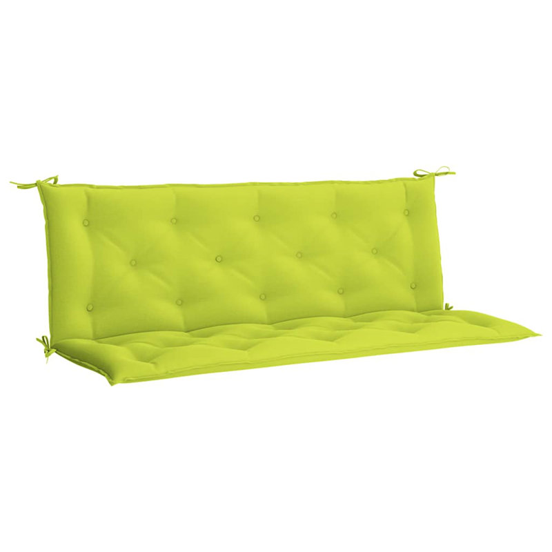 Garden Bench Cushion Set of 2 Bright Green Outdoor Patio Seating Cushions, 19.7" H x 59.1" W x 1.1" D, Fabric - Bright Green