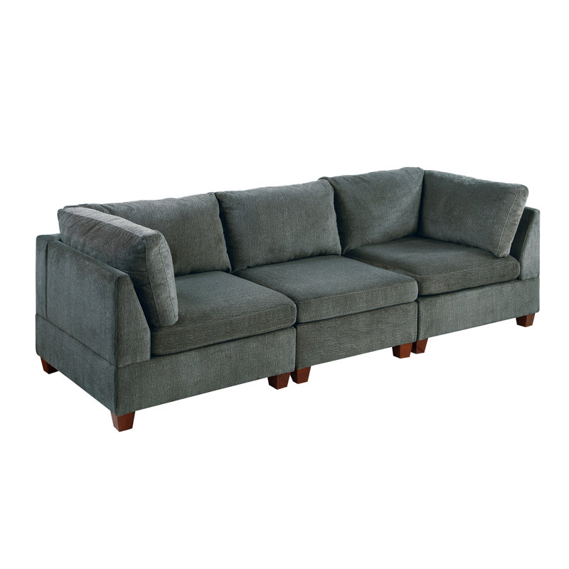 MODULAR SET - Chenille Fabric Sectional Sofa