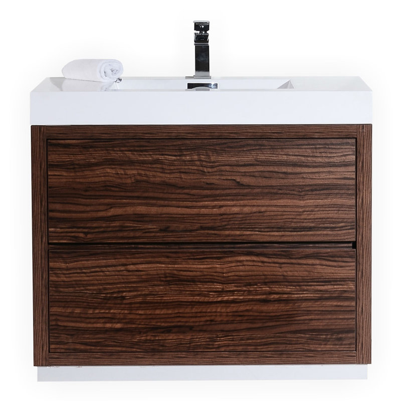 Ensemble de meuble-lavabo simple 40 po Royka, Noyer