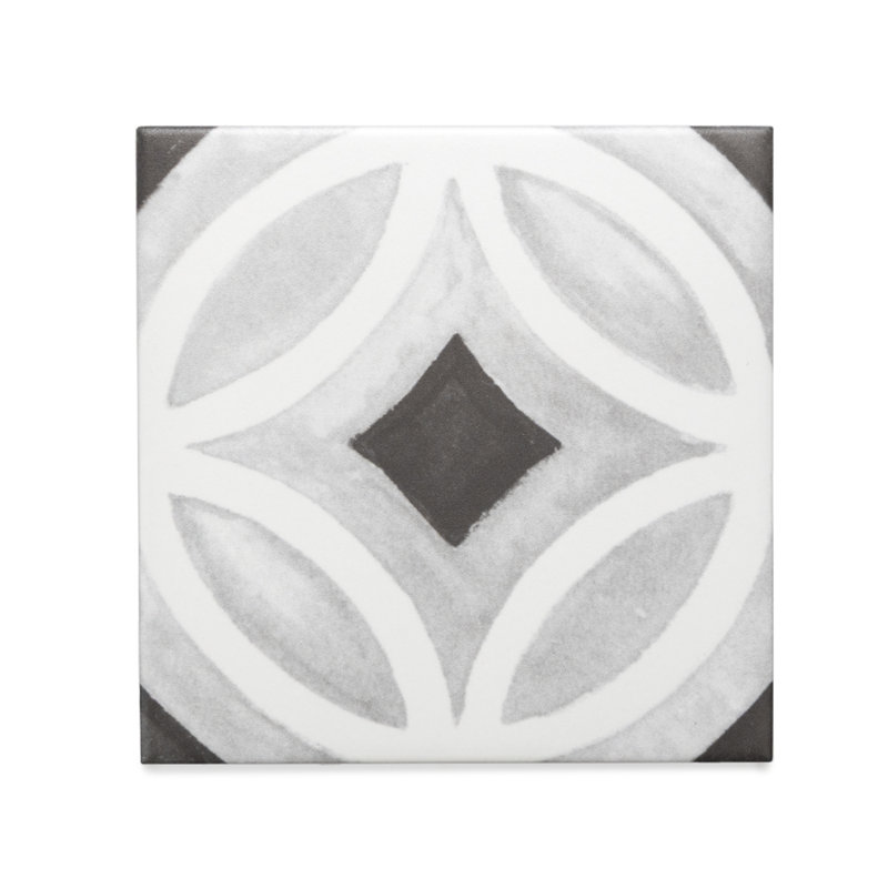 Carreau de porcelaine mat pour plancher et mur 6 po x 6 po Cadence, Noir