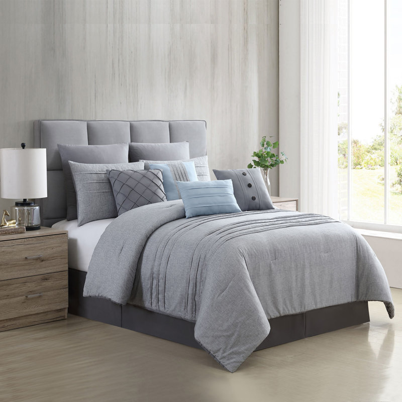 Ensemble de courtepointe 10 pièces Bedford, Édredon pour très grand lit + 9 pièces supplém