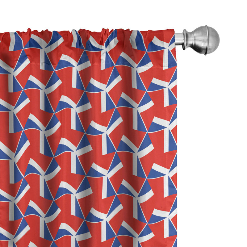 Geometric Semi-Sheer Rod Pocket Curtain Panels, 28" x 84"