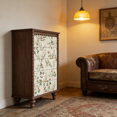 Commode d'entrée Mid-Century en bois massif