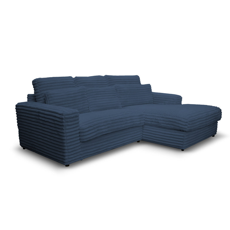 Nicodem 3 Seater Corner Sofa , Right facing, Blue