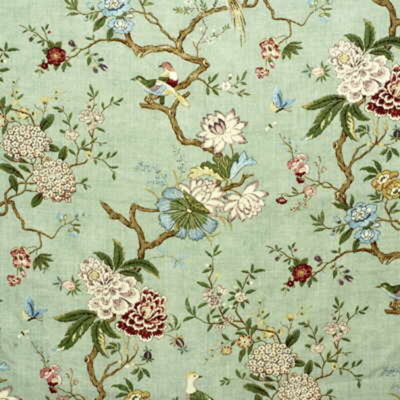 Oriental Bird 100% Linen Fabric