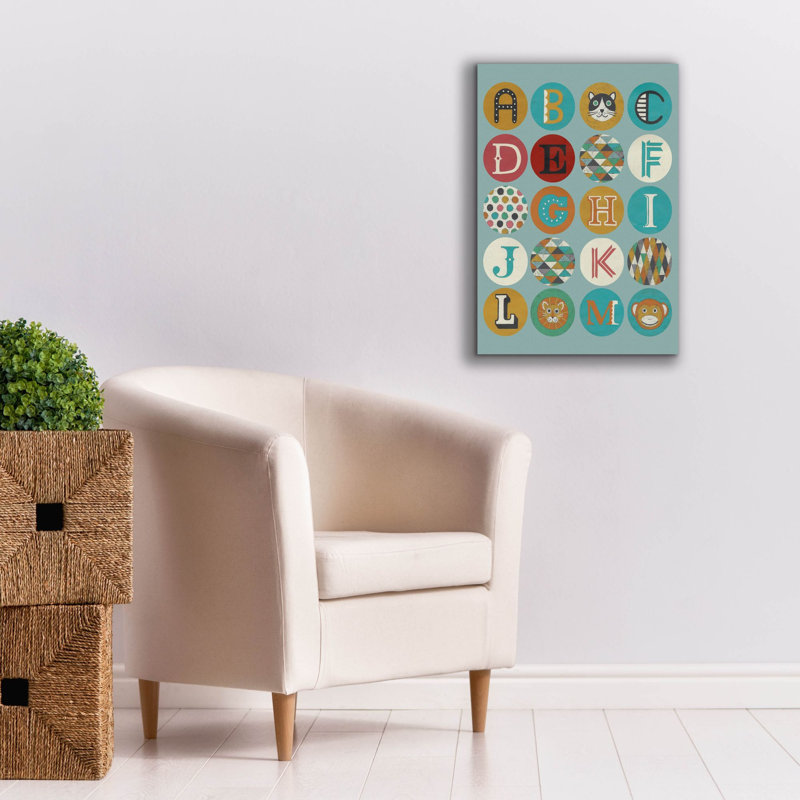 Toile épique Graffiti «Luciens Alphabet 1» par Chariklia Zarris, 18 po x 26 po