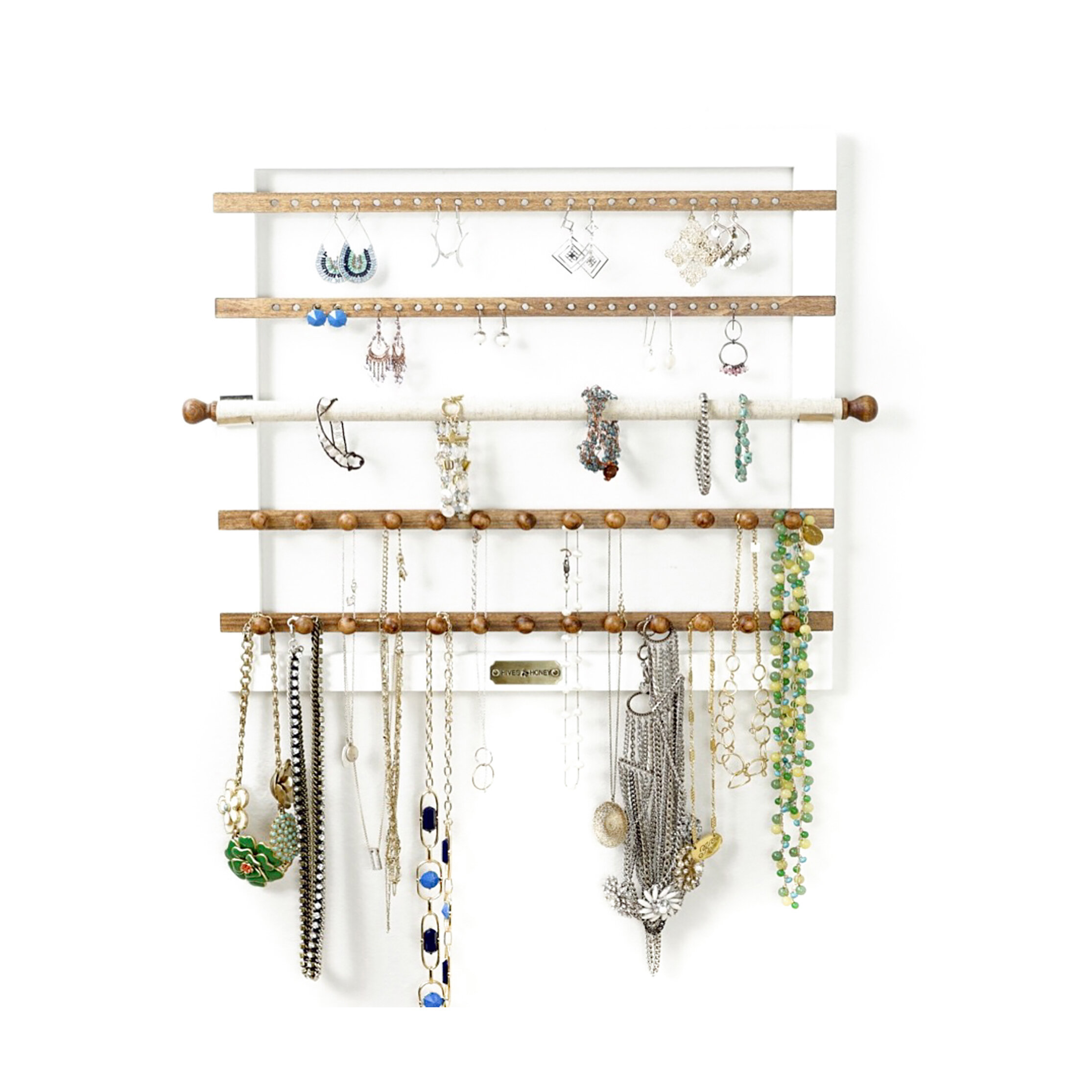 Jewelry Organizer Wall Mounted Rotating Jewelry Holder Hanging Storage  Display for Necklaces Bracelet Earring Ring (White) : Amazon.in: Jewellery